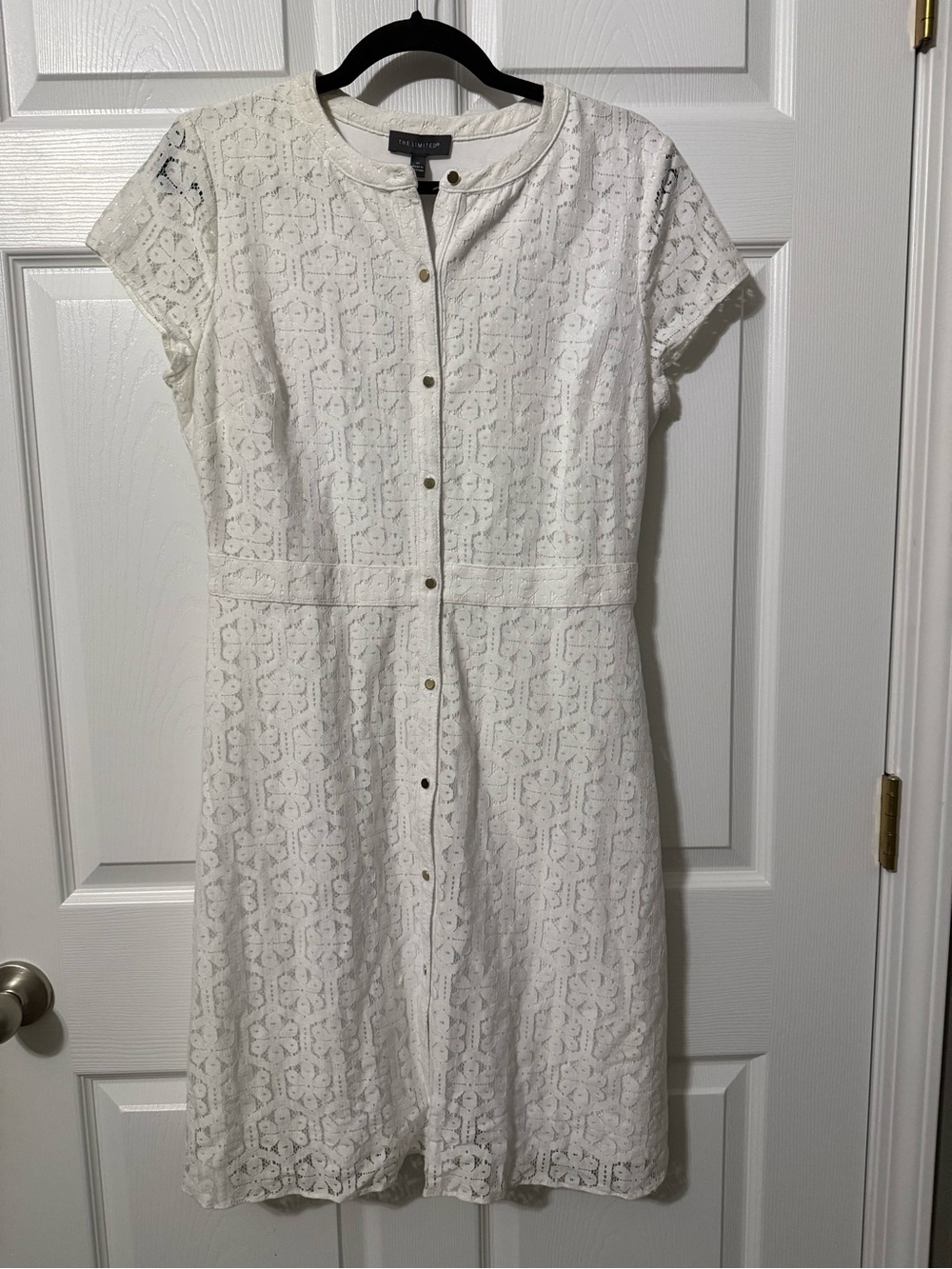 The Limited NWT Cotton Blend Eyelet Lace Button-Front Dress- 6 - Picture 2 of 9